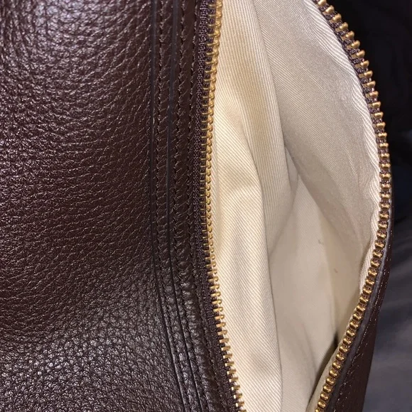 NWOT genuine leather brown pebbles Alexis Hudson Handbag gold toned hardware - Picture 13 of 16